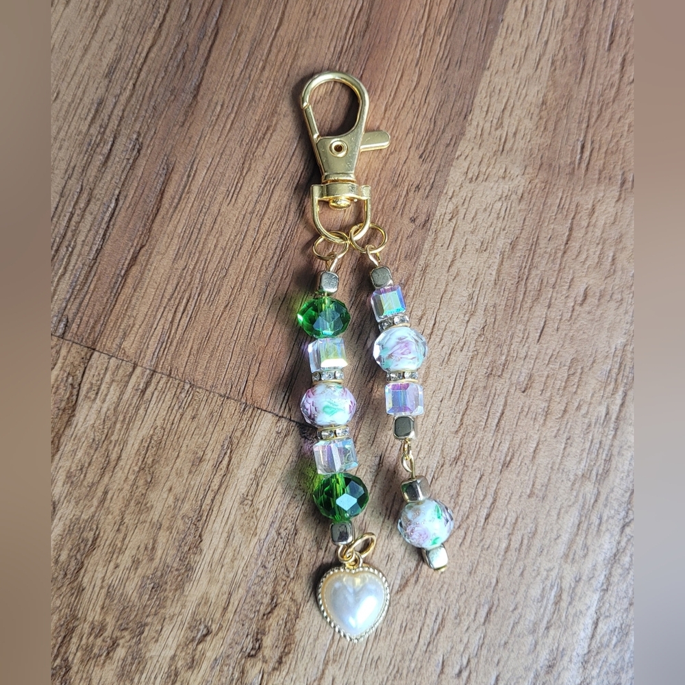 New Elegant Beaded Purse Charm Or  Keychain